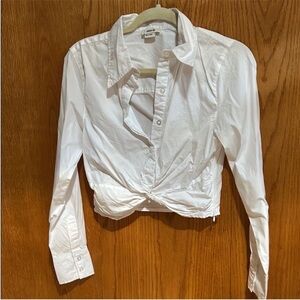 Jason Wu cropped White Button-Down Women's Shirt